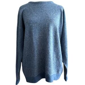 Vintage SULKA Blue Contrast 100% Cashmere Crewneck Sweater Jumper M